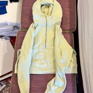 Scuba Oversized half zip hoodie - green